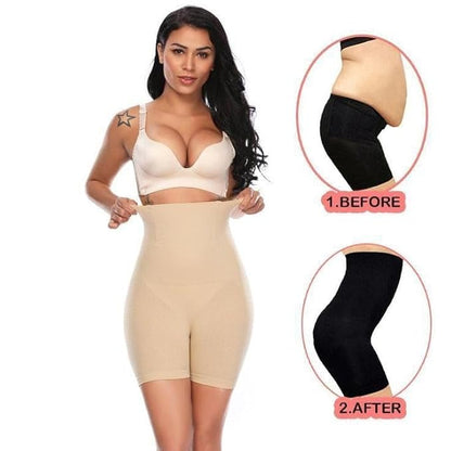 4-in-1 Shaper - Quick Slim Shape Wear Tummy, Back, Thighs, Hips - Black/Efffective Seamless Tummy Tucker